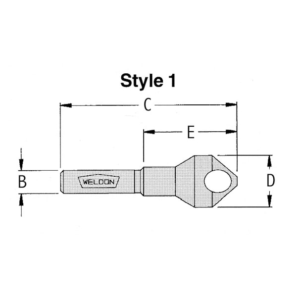 Drill America 82 Degree Pilotless Countersink for No 6 screw WELCS-6S - main